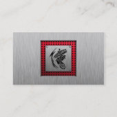 ブラシ仕上げメタルルックダートバイク 名刺 (裏面)