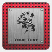 ブラシ仕上げメタルルックペイントボール スクエアシール (正面)