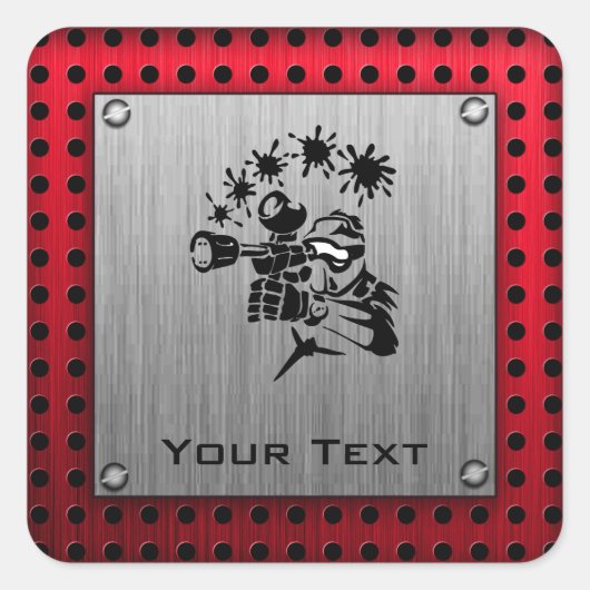 ブラシ仕上げメタルルックペイントボール スクエアシール (正面)