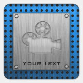 ブラシ仕上げメタルルックムービーカメラ スクエアシール (正面)