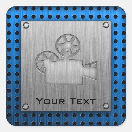 ブラシ仕上げメタルルックムービーカメラ スクエアシール (正面)