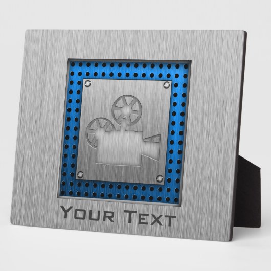 ブラシ仕上げメタルルックムービーカメラ フォトプラーク (側面)