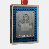 ブラシ仕上げメタルルックムービーカメラ メタルオーナメント (右)