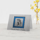 ブラシ仕上げメタルルックロック登山 カード (黄色い花)