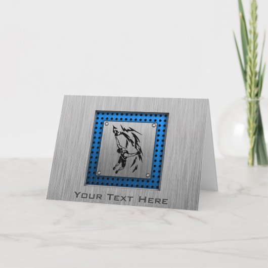 ブラシ仕上げメタルルックロック登山 カード (正面)