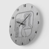 ブラシ仕上げメタルルック化学 ラージ壁時計 (傾斜)