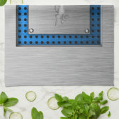 ブラシ仕上げメタルルック飛行機 キッチンタオル (折り畳み)