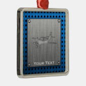 ブラシ仕上げメタルルック飛行機 メタルオーナメント (右)