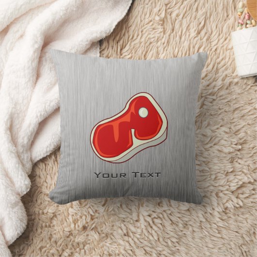 ブラシ仕上げメタルルビュッチャーステーキ クッション (ブランケット)