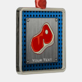 ブラシ仕上げメタルルビュッチャーステーキ メタルオーナメント (右)