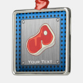 ブラシ仕上げメタルルビュッチャーステーキ メタルオーナメント (左)