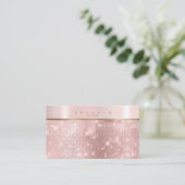 ブラシ仕上げメタル帯オングリッターバラ金ゴールドID802 名刺 (スタンド正面)