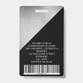 ブラシ仕上げメタル従業員フォトロゴバーコード名が不正 バッジ (裏面)