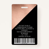 ブラシ仕上げメタル従業員フォトロゴバーコード名が不正 バッジ (裏面)