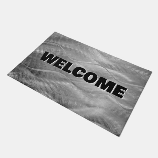 ブラシ仕上げメタル抽象芸術へようこそ ドアマット (アングル)