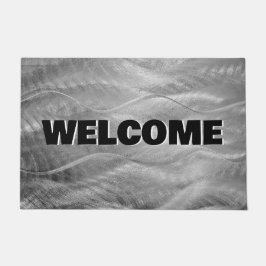 ブラシ仕上げメタル抽象芸術へようこそ ドアマット