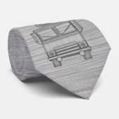 ブラシ仕上げメタル調の消防車 ネクタイ (ロール)