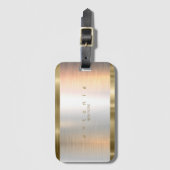 ブラシ仕上げメタル金ゴールドバンドID801 ラゲッジタグ (正面縦)