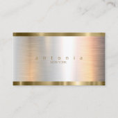 ブラシ仕上げメタル金ゴールドバンドID801 名刺 (正面)