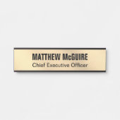 ブラシ仕上げライト金ゴールドルックオフィス サインプレート (正面)