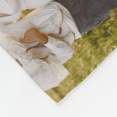 ブラシ仕上げ感謝の編集可能カラーフォトコラージュ フリースブランケット (角)