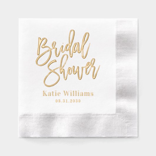 ブラシ仕上げ書道ブライダルシャワーフォイルナプキン 箔ナプキン (正面)