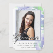 ブラシ仕上げ水彩卒業発表 案内状 (正面)