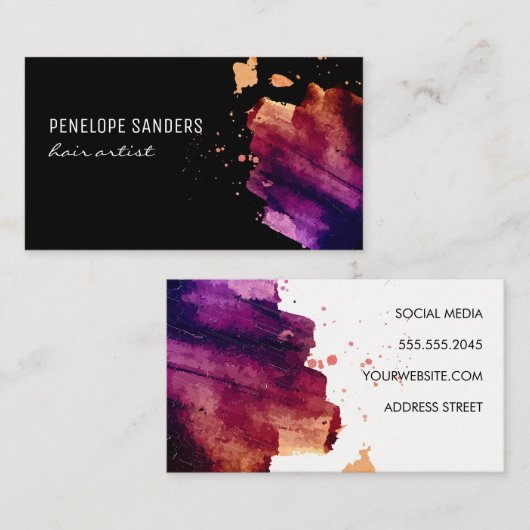 ブラシ仕上げ豊かなカラー 名刺 (正面/裏面)