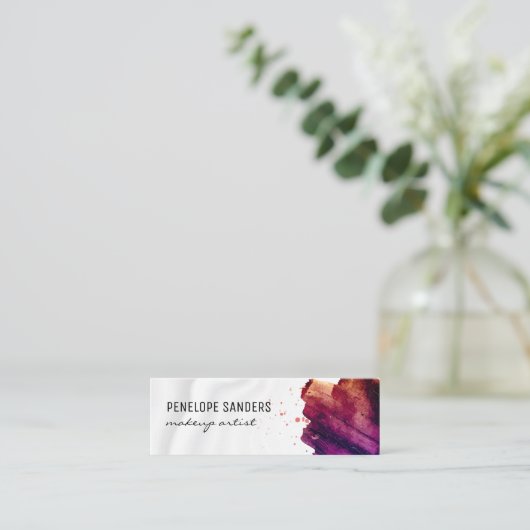 ブラシ仕上げ豊かなカラー |絹のカーテン スキニー名刺 (スタンド正面)