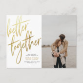 ブラシ仕上げ金ゴールドを一緒に良い日付写真を保存 ポストカード (正面)