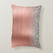 ブラシ仕上げ金属バラ金ゴールド銀グリッターモノグラム アクセントクッション (裏面(縦))