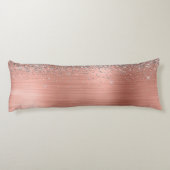 ブラシ仕上げ金属バラ金ゴールド銀グリッターモノグラム ボディピロー (裏面)