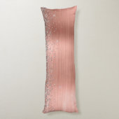 ブラシ仕上げ金属バラ金ゴールド銀グリッターモノグラム ボディピロー (裏面 (縦))