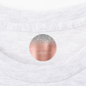 ブラシ仕上げ金属バラ金ゴールド銀グリッターモノグラム ラベル (貼付)