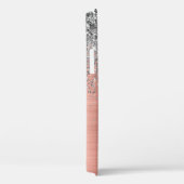 ブラシ仕上げ金属バラ金ゴールド銀グリッターモノグラム Case-Mate iPhoneケース (裏面 / 右)