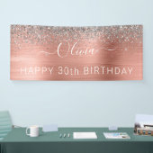 ブラシ仕上げ金属誕生日バラ金ゴールド銀グリッター 横断幕 (トレードショー)