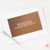 ブラシ仕上げ銅ルック2カスタム文字 長方形シール (封筒)