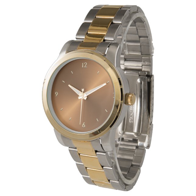 ブラシ仕上げ銅ルック2 腕時計 (アングル)