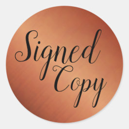 ブラシ仕上げ銅署名入りコピーライター作家 ラウンドシール