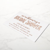 ブラシ付ききらめくブライダルシャワー金ゴールド 箔招待状 (回転した状態)