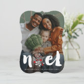 ブラシ付きはっきりしたノエルフローラ素朴クリスマスフォト シーズンカード (スタンド正面)