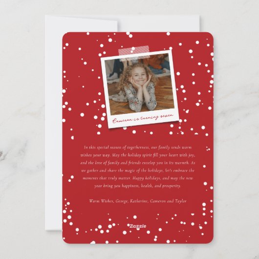 ブラシ付きはっきりしたノエルフローラ素朴クリスマスフォト シーズンカード (裏面)