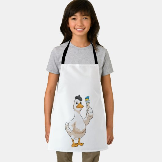 ブラシ付きアヒル絵を描ア エプロン (インサイチュ)