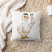 ブラシ付きアヒル絵を描ア クッション (ブランケット)