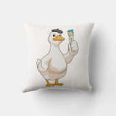 ブラシ付きアヒル絵を描ア クッション (裏面)