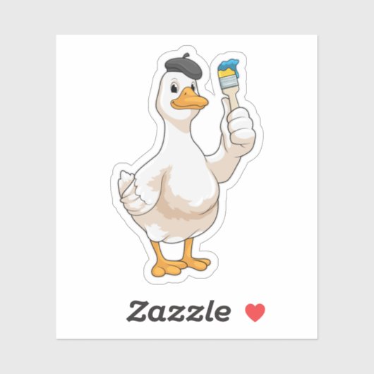 ブラシ付きアヒル絵を描ア シール (シート)