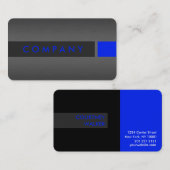 ブラシ付きアルミニウムと青の標準名刺 名刺 (正面/裏面)