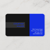 ブラシ付きアルミニウムと青の標準名刺 名刺 (裏面)