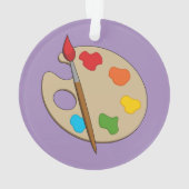 ブラシ付きアーティストパレ絵を描ット オーナメント (裏面)