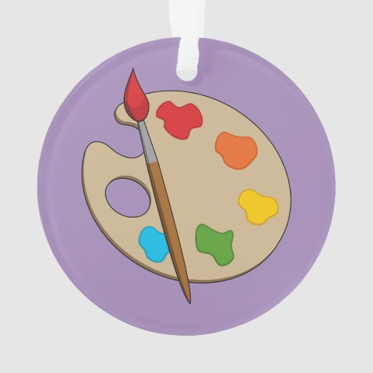 ブラシ付きアーティストパレ絵を描ット オーナメント (裏面)